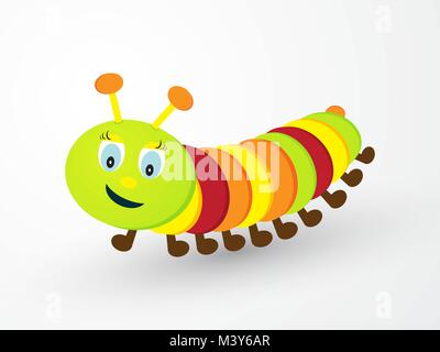 I bambini allegramente caterpillar colorati Illustrazione Vettoriale