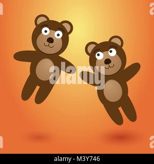 Due belle saltando orsi Illustrazione Vettoriale
