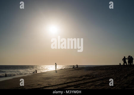 La spiaggia al tramonto a Las Penitas, Nicaragua. Foto Stock