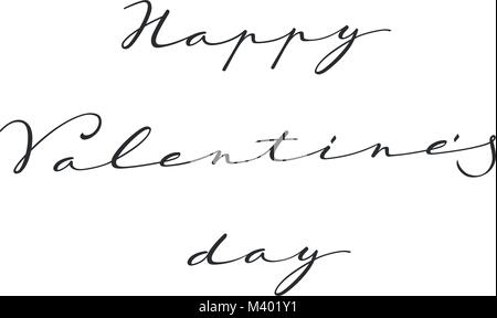 Happy Valentines Day .scritte a mano saluto Illustrazione Vettoriale