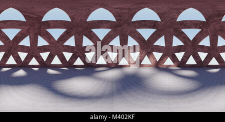 HDRI environment map, astratta interna sferica panorama sullo sfondo, la sorgente di luce (rendering 3D illustrazione equirettangolare) Foto Stock