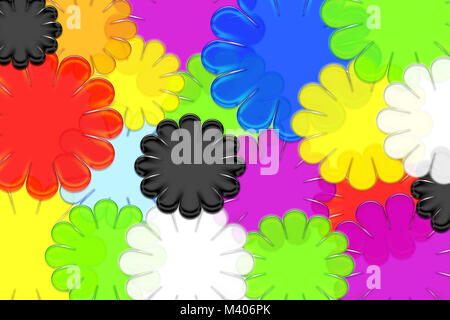 Luminosi e colorati fiori astratti creare questa vivace sfondo Foto Stock