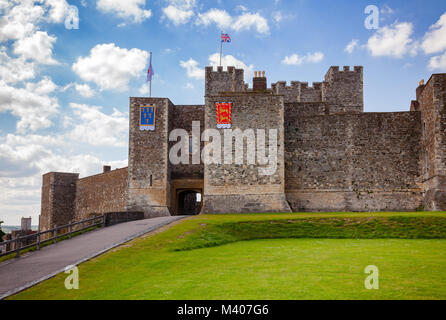 Medievale Castello di Dover interna parete Bailey, Kent, Inghilterra meridionale, Regno Unito Foto Stock