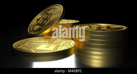 Estremamente dettagliato e realistico 3D ad alta risoluzione di immagine Bitcoin Foto Stock