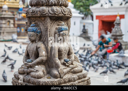 Shree Gha stupa buddisti, Thamel, Kathmandu, Nepal Foto Stock