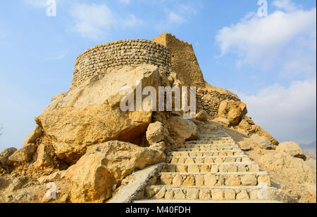 Dhayah Fort, posizione storica nel nord di Ras Al Khaimah Emirati Arabi Uniti Foto Stock