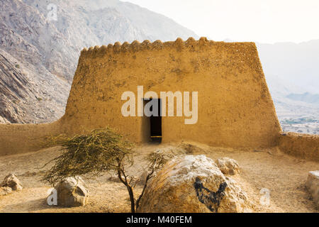 Dhayah Fort, posizione storica nel nord di Ras Al Khaimah Emirati Arabi Uniti Foto Stock