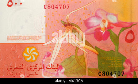 Isole Comoro Cinquecento 500 Franc nota banca Foto Stock