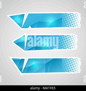 Abstract poligono di cristallo banner, frecce con Effetto mezzitoni Illustrazione Vettoriale