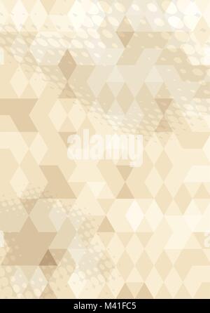Abstract background retrò con effetto mezzitoni e triangoli Illustrazione Vettoriale
