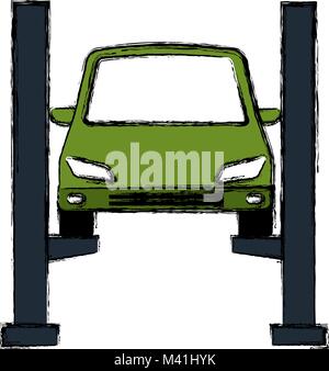 Auto in piattaforma di sincronizzazione illustrazione vettoriale design Illustrazione Vettoriale