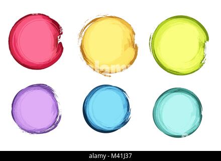 Colorato Vector grunge di raccolta del cerchio Illustrazione Vettoriale