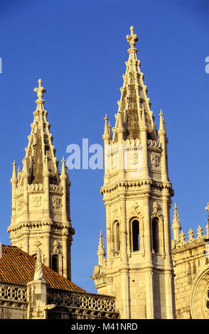 Il Portogallo, Lisbona, quartiere Belem, il Mosteiro dos Jeronimos (Hieronymites monastero) elencati come patrimonio mondiale dall' UNESCO Foto Stock