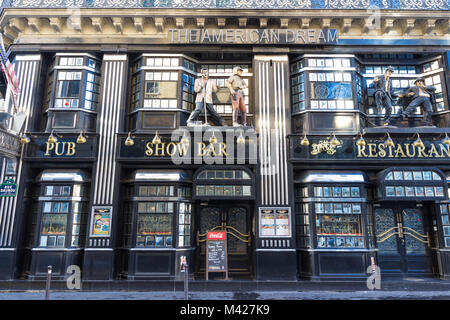 Il ristorante famoso sogno americano, nei pressi del quartiere dell'Opera, Paris, Francia. Foto Stock