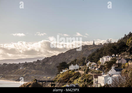 Una vista di Killiney Hill da Sorrento Park, Dalkey. Foto Stock