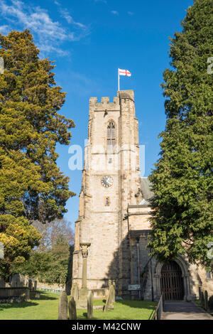 Chiesa di Santa Maria torre, Richmond, North Yorkshire, Inghilterra, Regno Unito Foto Stock