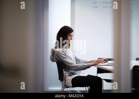 Imprenditrice lavorando a una presentazione Foto Stock