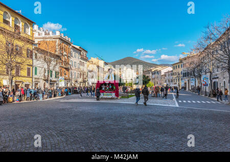 Poggio Mirteto (Rieti, Italia) - La festa di carnevale nel centro storico di Poggio Mirteto, una piccola città in provincia di Rieti, Regione Lazio, Sabina Foto Stock