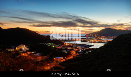 Sint Maarten tramonto prese nel 2015 Foto Stock