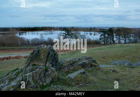 Un'immagine che si affaccia Cropston serbatoio, preso da Glenfield Lodge Country Park, Leicestershire, England, Regno Unito Foto Stock