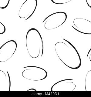 Disegnato a mano telaio cerchi box modello seamless sfondo. Appartamento Business illustrazione vettoriale. Cerchi segno modello di simbolo. Illustrazione Vettoriale