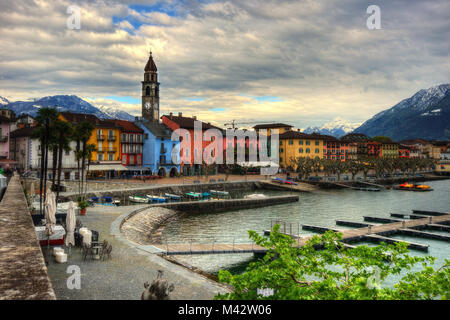 Vista sopra Ascona in Svizzera prese nel 2015 Foto Stock