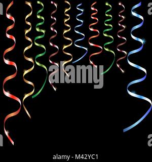 Serpentina colorati su sfondo nero vettore Illustrazione Vettoriale