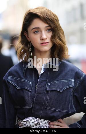 Natalia Dyer frequentando il Zadig & Voltaire pista mostra durante la settimana della moda di New York - Feb 12, 2018 - Foto: Pista Manhattan/Zach Chase ***per solo uso editoriale*** | Verwendung weltweit Foto Stock