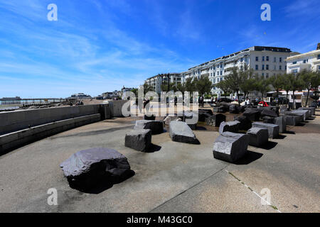 Estate, Splash Point, Worthing town promenade, West Sussex, in Inghilterra, Regno Unito Foto Stock