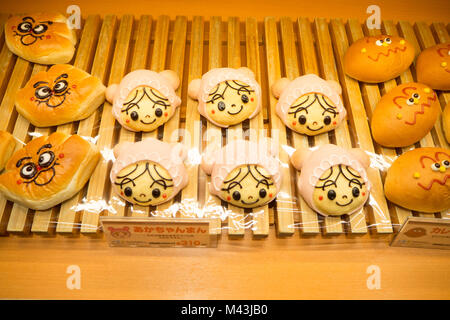 Anpanman Museum di Nagoya in Giappone : pasta di pane cotto al forno a forma di personaggi dei cartoni animati Foto Stock