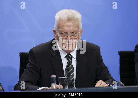 Merkel e tedesco Primi Ministri conferenza stampa congiunta Foto Stock