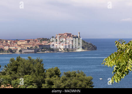 Vista della città Portoferraio, Isola d'Elba, Toscana, Italia Foto Stock