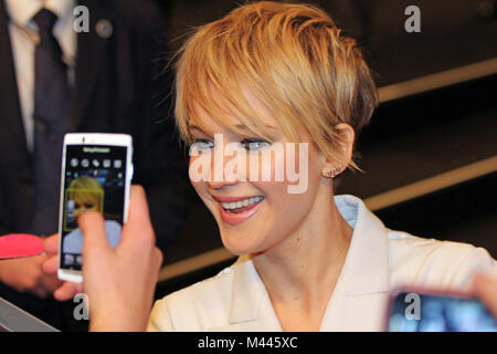 La Fame Games-Catching Fire: Jennifer Lawrence Foto Stock