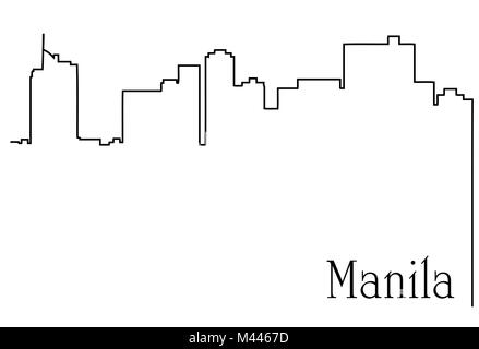 La città di Manila un disegno astratto con sfondo metropoli cityscape Illustrazione Vettoriale