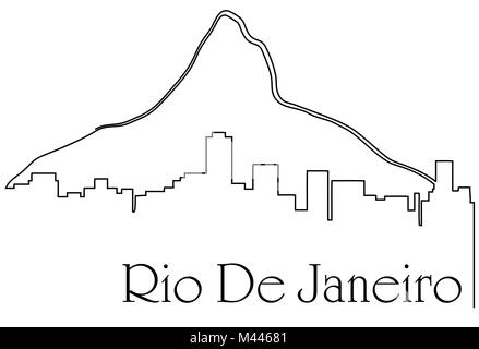 Rio de Janeiro city un disegno astratto con sfondo metropoli cityscape Illustrazione Vettoriale