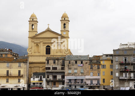 Bastia, San Baptiste Chiesa, città vecchia, Corsica Foto Stock