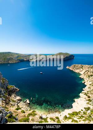 Porto naturale e la laguna di Cabrera,Colonia de Sant Jordi,Parque Nacional de Cabrera,Cabrera Parco Nazionale Foto Stock