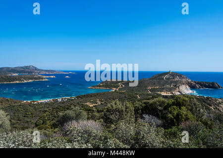 Bella baia nella costa del sud Sardegna,,Italia Foto Stock