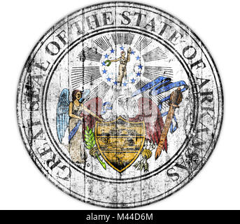 Arkansas ci tenuta stato dipinto sulla bandiera di calcestruzzo Foto Stock