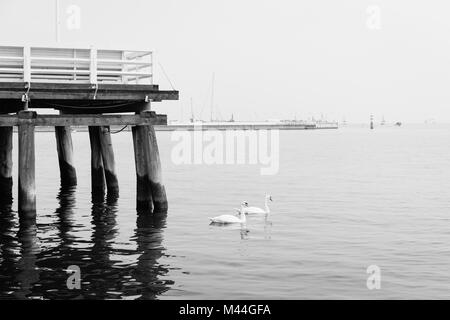 Serena scena dal molo di Sopot, Polonia Foto Stock