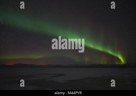 Luci del nord, Lago Tornetraesk, Lapponia, Svezia Foto Stock