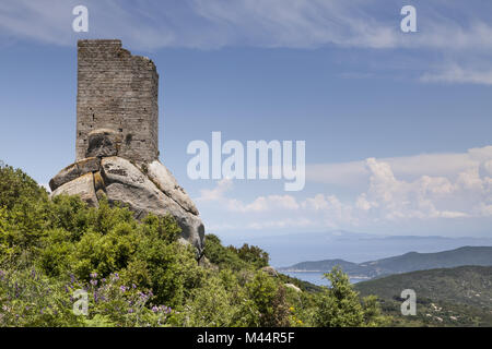 Torre San Giovanni vicino a Sant Ilario, Isola d'Elba, Toscana Foto Stock