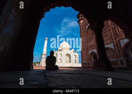 Taj Mahal, Agra, Uttar Pradesh, India Foto Stock