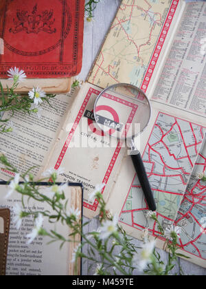 Vintage Mappe di Londra Foto Stock