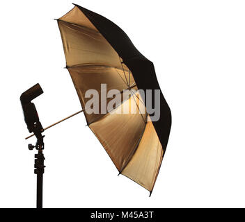 Supporto luce con flash e ombrello titolare Foto Stock