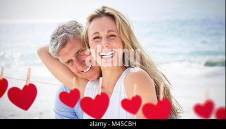 Immagine composita della coppia felice ridere insieme Foto Stock