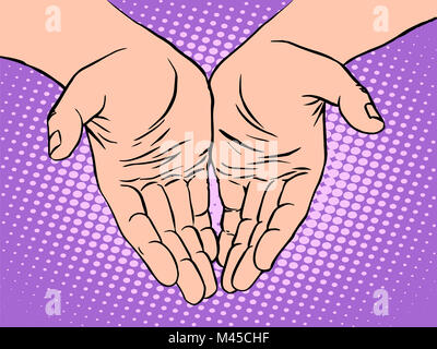 Maschio forma palm cuore il giorno di San Valentino Foto Stock