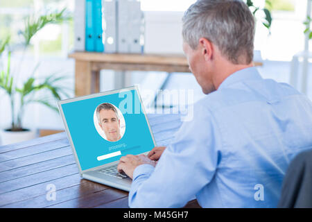 Immagine composita di identificazione su interfaccia Foto Stock