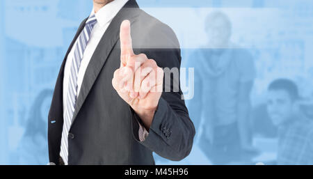 Immagine composita di imprenditore puntando con il suo dito Foto Stock