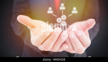 Immagine composita di imprenditore presentando con le mani Foto Stock